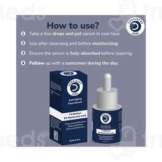 Dermistry Pure 1% Retinol 2% Hyaluronic Acid Anti Aging Face Serum 30ml