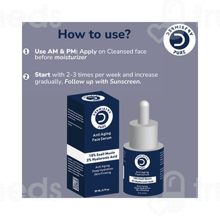 Dermistry Pure 10% Snail Mucin 2% Hyaluronic Acid Anti Aging Face Serum 30Ml