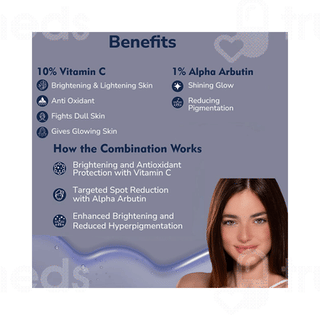 Dermistry Pure 10% Vitamin C 1% Alpha Arbutin Glowing Brightening Face Serum 30Ml