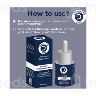 Dermistry Pure 2% Retinol 2% Hyaluronic Acid Anti Aging Face Serum 30ml