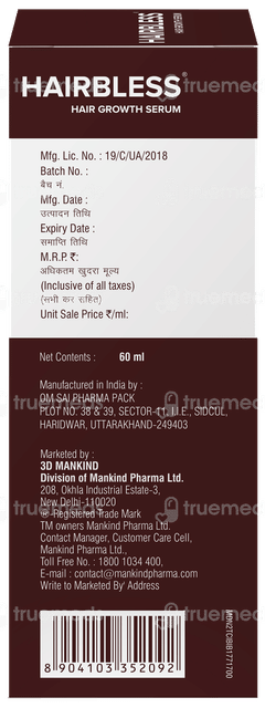 Hairbless Hair Growth Serum 60ml