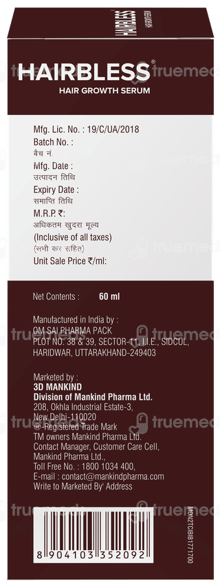 Hairbless Hair Growth Serum 60ml