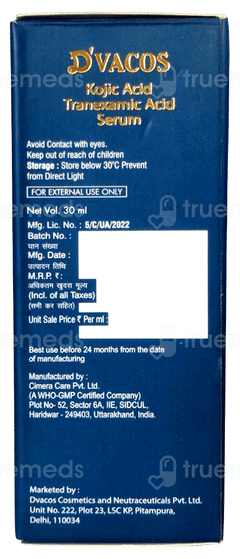 Dvacos Kojic Acid Tranexamic Acid Face Serum 30Ml