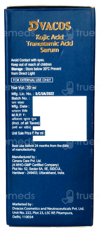 Dvacos Kojic Acid Tranexamic Acid Face Serum 30Ml