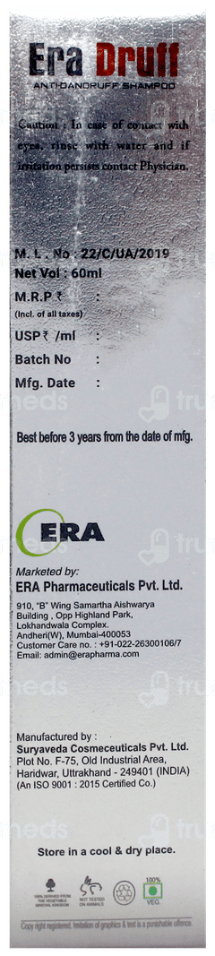 Era Druff Shampoo 60Ml Era Druff Shampoo 60Ml