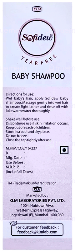 Sofidew Baby Shampoo 75Ml