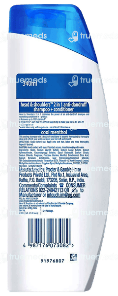 Head & Shoulders 2 In 1 Anti Dandruff Shampoo + Conditioner Cool Menthol 340ml