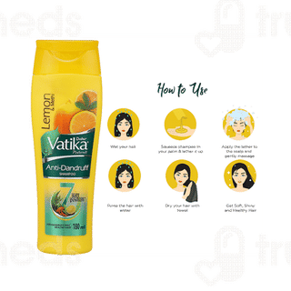 Dabur Vatika Naturals Lemon And Methi Anti Dandruff Shampoo 180 ML