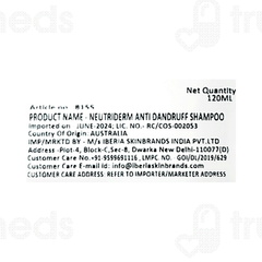 Neutriderm Anti Dandruff Shampoo 120 ML