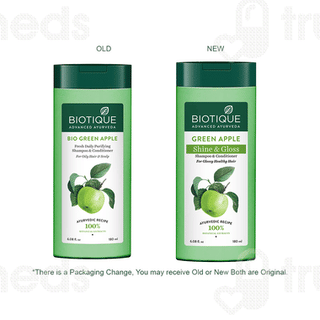 Biotique Green Apple Shine & Gloss Shampoo & Conditioner 180Ml