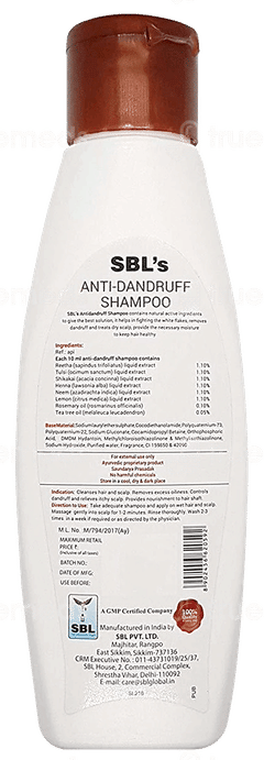 Sbl Anti Dandruff Shampoo 100Ml