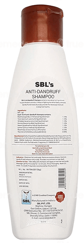Sbl Anti Dandruff Shampoo 100Ml