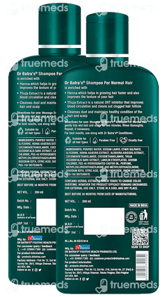 Dr Batras Normal Hair Pack Of 2 Shampoo 200 ML