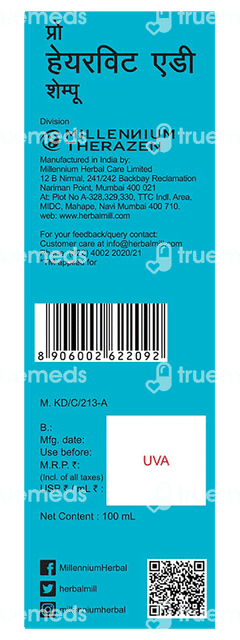 Millennium Herbal Care Pro Hairvit Ad Shampoo 100 ML