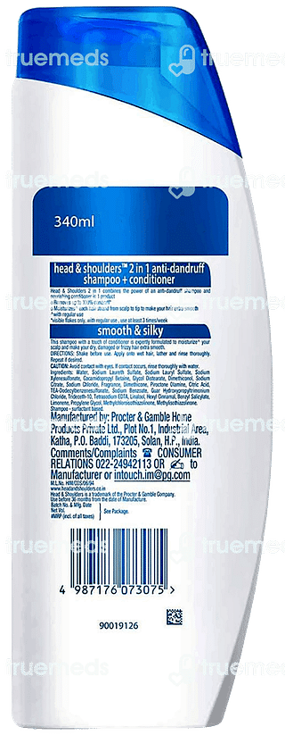 Head & Shoulders 2 In 1 Smooth & Silky Anti Dandruff Shampoo + Conditioner 340ml