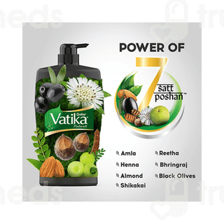 Dabur Vatika Naturals Amla & Bhringraj Long & Black Shampoo 180ml