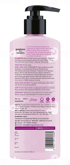 Plum Onion And Biotin Hair Fall Control Shampoo 250 Ml
