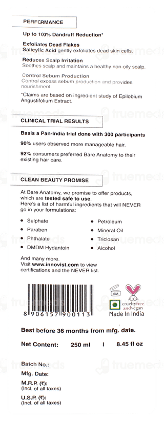 Bare Anatomy Expert Anti Dandruff Shampoo 250ml