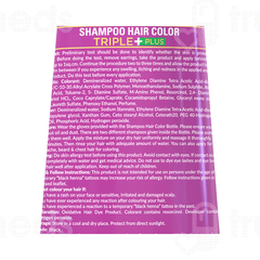 Vcare Triple Plus Black Hair Color Shampoo 180Ml