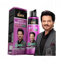 Vcare Triple Plus Black Hair Color Shampoo 180Ml