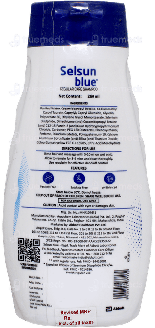 Selsun Blue Regular Care Anti Dandruff Shampoo 200ml