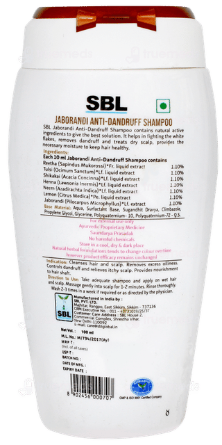 Sbl Jaborandi Anti Dandruff Shampoo 100ml