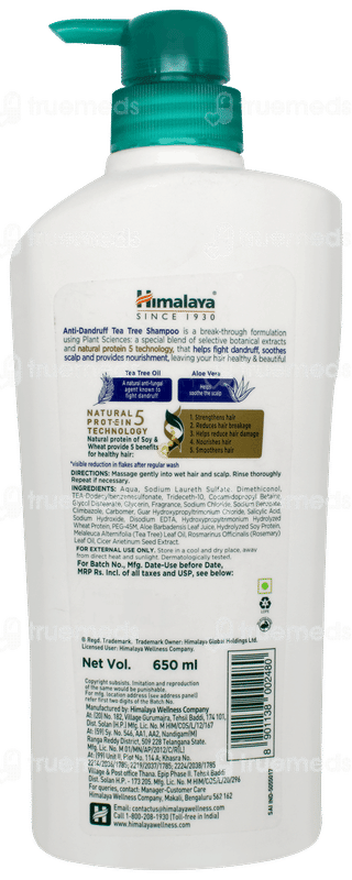 Himalaya Anti Dandruff Tea Tree New Improved Shampoo 650ml