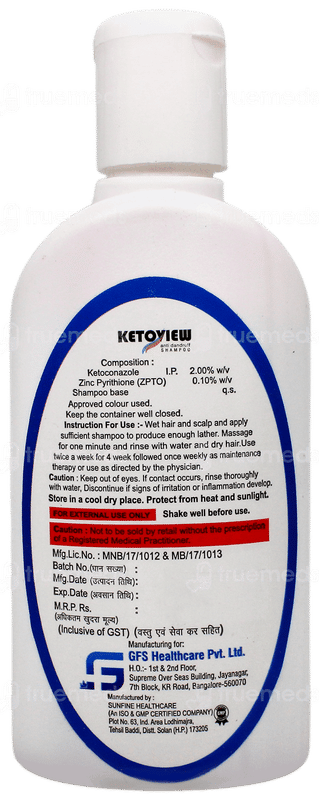 Ketoview Anti Dandruff Shampoo 100ml
