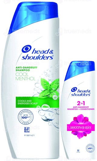 Head & Shoulders Cool Menthol Anti Dandruff Shampoo 340Ml With 2 In 1 Anti Dandruff Shampoo + Conditioner 70Ml Free