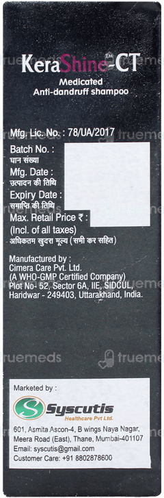 Kerashine Ct Medicated Anti Dandruff Shampoo 100ml