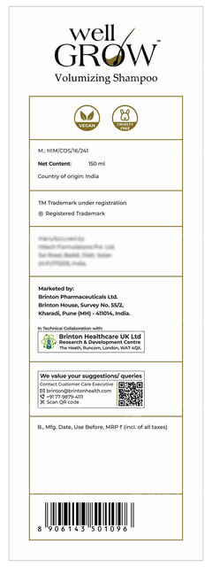 Brinton Well Grow Volumizing Shampoo 150ml