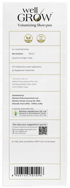 Brinton Well Grow Volumizing Shampoo 150ml