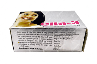 Clin 3 Anti Acne Cleansing Bar 75gm