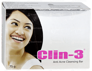 Clin 3 Anti Acne Cleansing Bar 75gm
