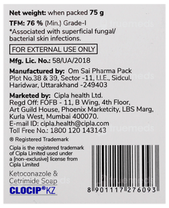 Clocip Kz Medicated Soap 75Gm
