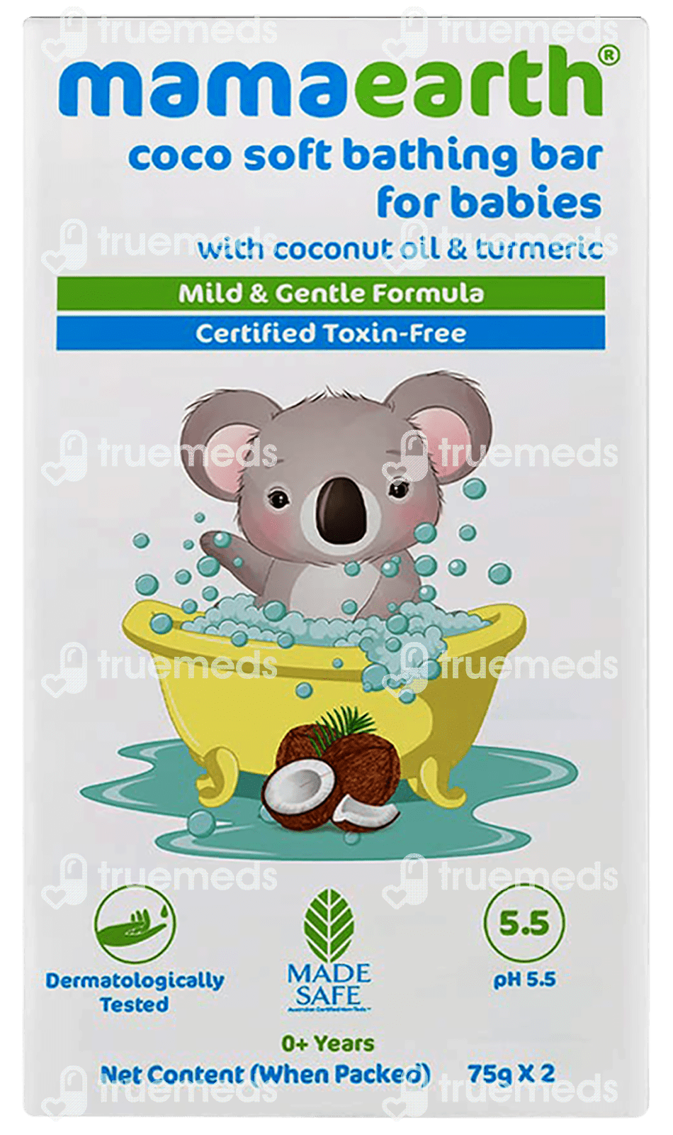 Mamaearth Coco Soft Bathing Bar For Babies Ph 55 With Coconut Oil