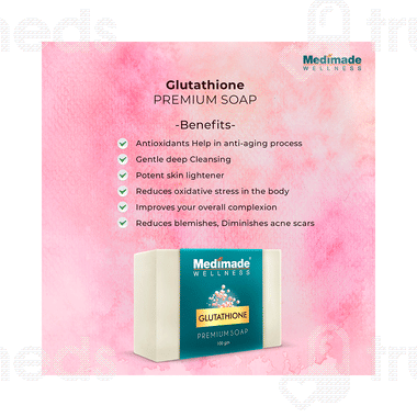 Medimade Wellness Glutathione Premium Soap 100 Gm - Uses, Side Effects,  Dosage, Price | Truemeds