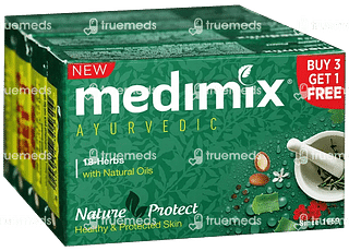 Medimix Ayurvedic 18 Herbs Soap 75 GM Buy 3 Get 1 Free