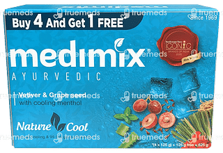 Medimix Ayurvedic Vetiver And Grape Soap 125 GM Buy 4 Get 1 Free