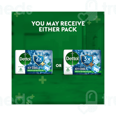 Dettol Icy Cool 2x Menthol Buy 3 Get 1 Free Soap 75gm