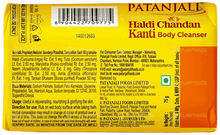 Patanjali Haldi Chandan Kanti New Body Cleanser 75Gm