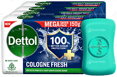 Dettol New Cologne Fresh 150gm Pack Of 4 Soaps