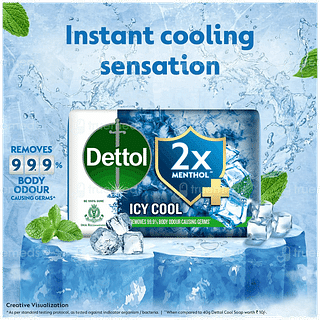 Dettol Icy Cool 2x Menthol Soap 100gm