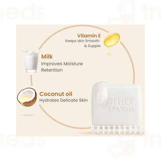 Mother Sparsh Daily Moisturizing Milky Soft Baby Bathing Bar 75gm