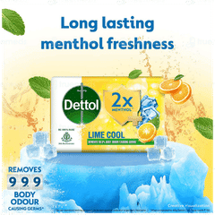 Dettol 2x Menthol Lime Cool 150gm Pack Of 4 Soaps