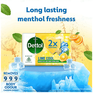 Dettol 2x Menthol Lime Cool Soap 150gm Pack Of 4