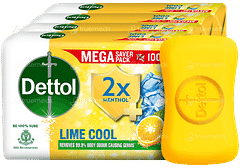Dettol 2x Menthol Lime Cool Soap 100gm Pack Of 4