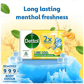 Dettol 2x Menthol Lime Cool Soap 100gm Pack Of 4