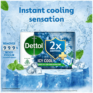 Dettol Icy Cool 2x Menthol Soap 150gm Pack Of 5