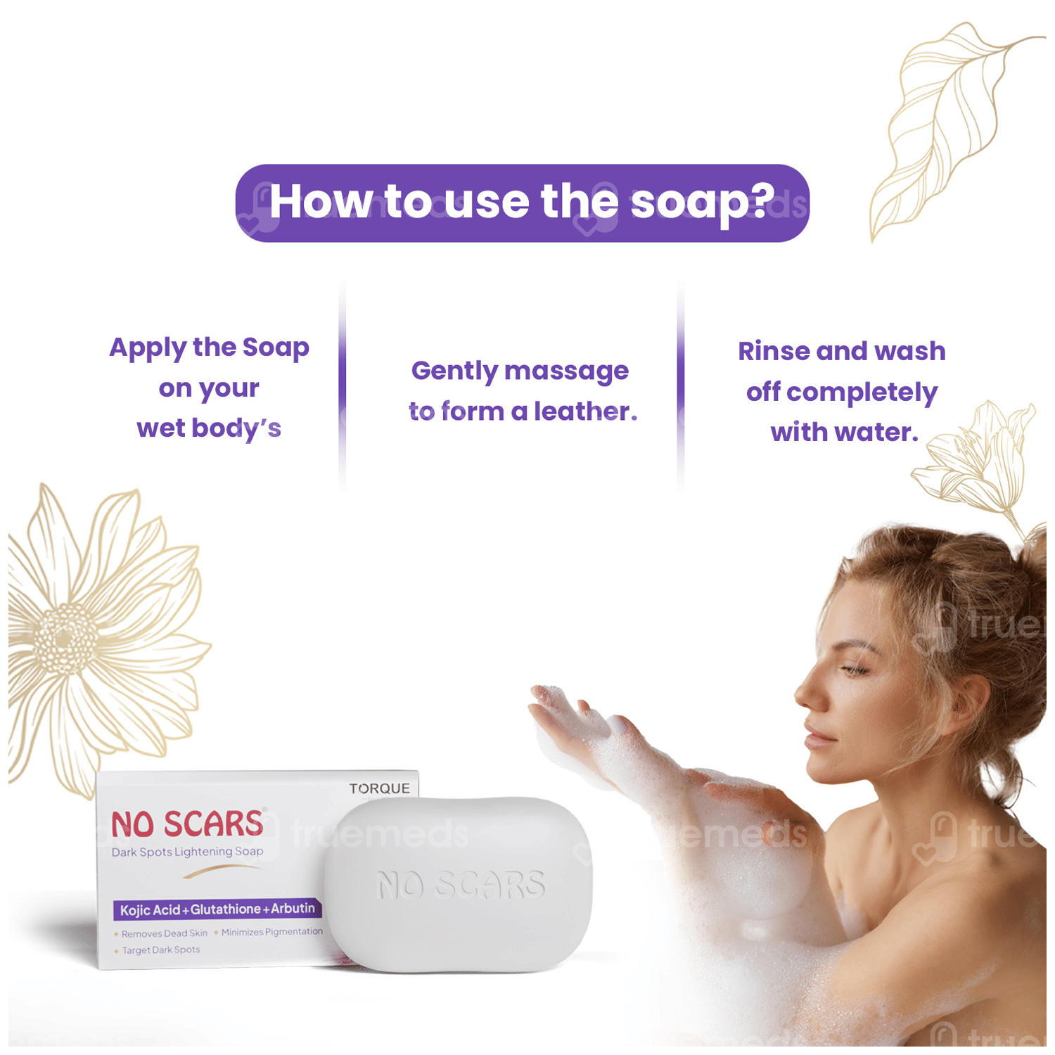 No Scars Dark Spots Lightening 75gm Pack Of 6 Soaps - Uses, Side Effects, Dosage, Price